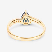 Bids.com 0.89 Carat Genuine Blue Sapphire and White Diamond 14K Yellow Gold Ring Rings