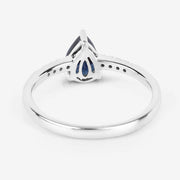Bids.com 0.86 Carat Genuine Blue Sapphire and White Diamond 14K White Gold Ring Rings