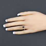 Bids.com 0.86 Carat Genuine Blue Sapphire and White Diamond 14K Yellow Gold Ring Rings