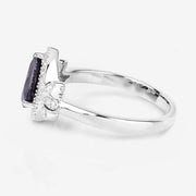 Bids.com 1.54 Carat Genuine Blue Sapphire and White Diamond 14K White Gold Ring Rings
