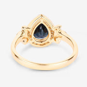 Bids.com 1.54 Carat Genuine Blue Sapphire and White Diamond 14K Yellow Gold Ring Rings