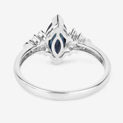 Bids.com 1.47 Carat Genuine Blue Sapphire and White Diamond 14K White Gold Ring Rings