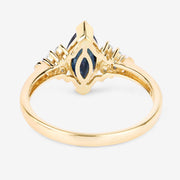 Bids.com 1.47 Carat Genuine Blue Sapphire and White Diamond 14K Yellow Gold Ring Rings