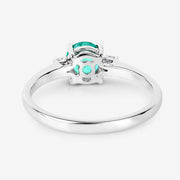 Bids.com 0.71 Carat Genuine Zambian Emerald and White Diamond 14K White Gold Ring Rings