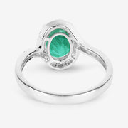 Bids.com 1.92 Carat Genuine Zambian Emerald and White Diamond 14K White Gold Ring Rings