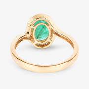 Bids.com 1.92 Carat Genuine Zambian Emerald and White Diamond 14K Yellow Gold Ring Rings