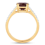 Bids.com 2.20 Carat Genuine Ruby and White Diamond 14K Yellow Gold Ring Rings