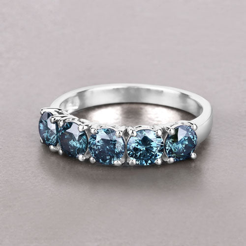 Bids.com 1.22 Carat Genuine Blue Diamond 14K White Gold Ring Rings
