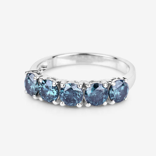 Bids.com 1.22 Carat Genuine Blue Diamond 14K White Gold Ring Rings