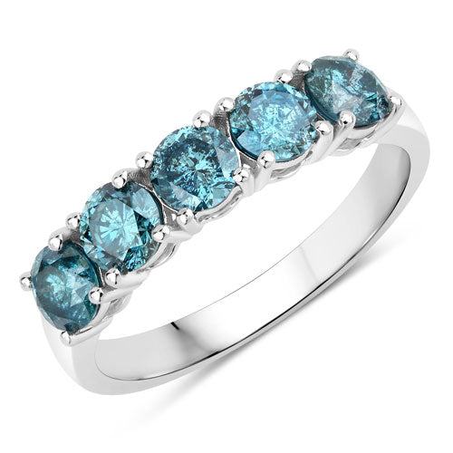 Bids.com 1.22 Carat Genuine Blue Diamond 14K White Gold Ring Rings