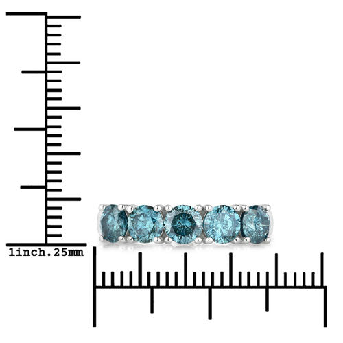 Bids.com 1.22 Carat Genuine Blue Diamond 14K White Gold Ring Rings
