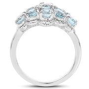 Bids.com 3.24 Carat Genuine Blue Topaz .925 Sterling Silver Ring Rings