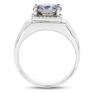 Bids.com 4.75 Carat Genuine Mystic Topaz .925 Sterling Silver Ring Rings