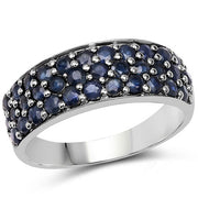Bids.com 1.70 Carat Genuine Blue Sapphire .925 Sterling Silver Ring Rings