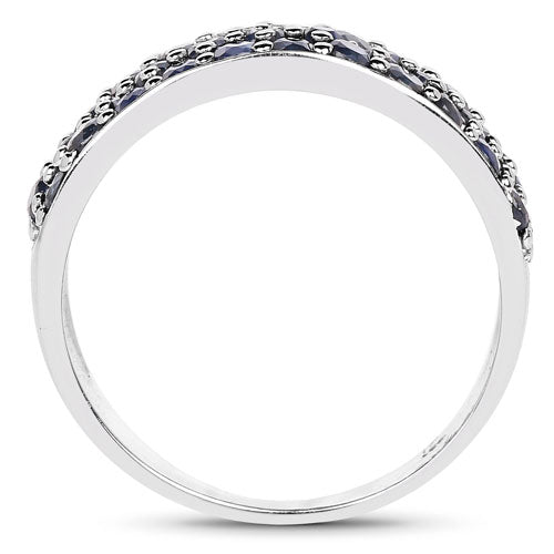 Bids.com 1.70 Carat Genuine Blue Sapphire .925 Sterling Silver Ring Rings
