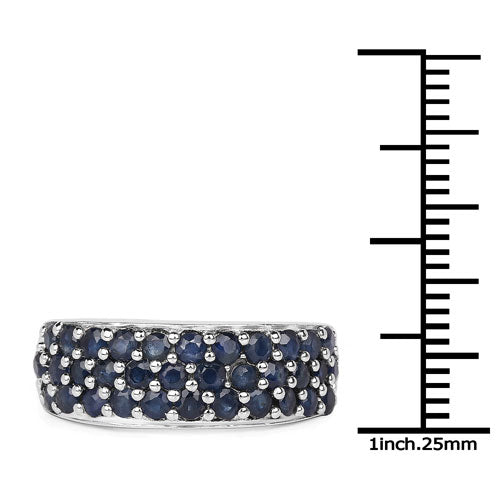 Bids.com 1.70 Carat Genuine Blue Sapphire .925 Sterling Silver Ring Rings