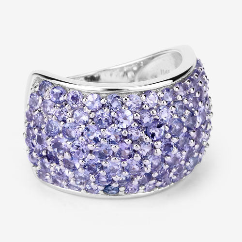Bids.com 4.22 Carat Genuine Tanzanite .925 Sterling Silver Ring Rings