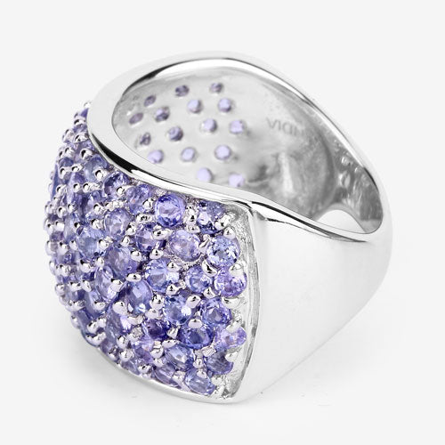 Bids.com 4.22 Carat Genuine Tanzanite .925 Sterling Silver Ring Rings