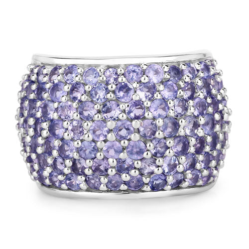 Bids.com 4.22 Carat Genuine Tanzanite .925 Sterling Silver Ring Rings