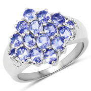 Bids.com 2.45 Carat Genuine Tanzanite .925 Sterling Silver Ring Rings