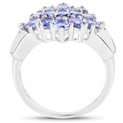 Bids.com 2.45 Carat Genuine Tanzanite .925 Sterling Silver Ring Rings
