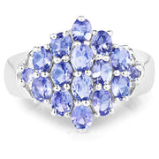 Bids.com 2.45 Carat Genuine Tanzanite .925 Sterling Silver Ring Rings