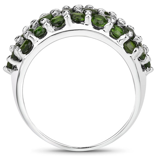 Bids.com 5.04 Carat Genuine Chrome Diopside .925 Sterling Silver Ring Rings