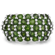 Bids.com 5.04 Carat Genuine Chrome Diopside .925 Sterling Silver Ring Rings