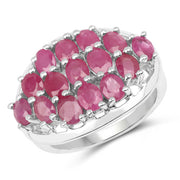 Bids.com 3.00 Carat Genuine Ruby .925 Sterling Silver Ring Rings