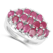 Bids.com 3.00 Carat Genuine Ruby .925 Sterling Silver Ring Rings