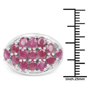 Bids.com 3.00 Carat Genuine Ruby .925 Sterling Silver Ring Rings