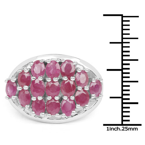 Bids.com 3.00 Carat Genuine Ruby .925 Sterling Silver Ring Rings