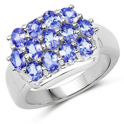 Bids.com 2.21 Carat Genuine Tanzanite .925 Sterling Silver Ring Rings