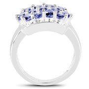Bids.com 2.21 Carat Genuine Tanzanite .925 Sterling Silver Ring Rings