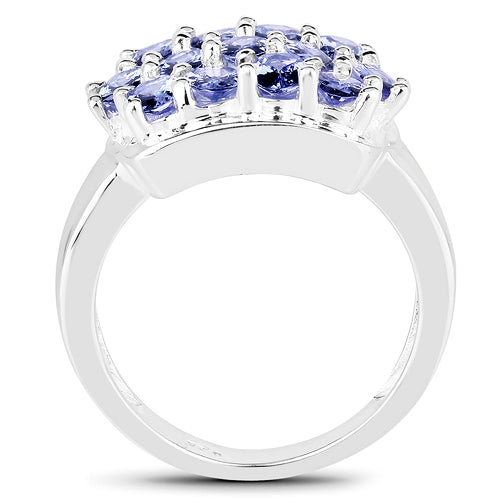 Bids.com 2.21 Carat Genuine Tanzanite .925 Sterling Silver Ring Rings