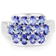 Bids.com 2.21 Carat Genuine Tanzanite .925 Sterling Silver Ring Rings