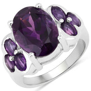 Bids.com 5.98 Carat Genuine Amethyst .925 Sterling Silver Ring Rings