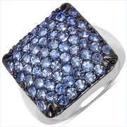 Bids.com 2.21 Carat Genuine Tanzanite .925 Sterling Silver Ring Rings