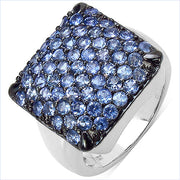 Bids.com 2.21 Carat Genuine Tanzanite .925 Sterling Silver Ring Rings