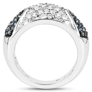 Bids.com 0.94 Carat Genuine Blue Diamond and White Diamond .925 Sterling Silver Ring Rings