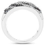 Bids.com 0.62 Carat Genuine Blue Diamond and White Diamond .925 Sterling Silver Ring Rings