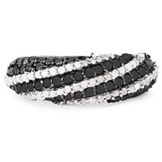 Bids.com 1.25 Carat Genuine Black Diamond & White Diamond .925 Sterling Silver Ring Rings