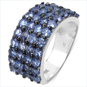 Bids.com 3.08 Carat Genuine Tanzanite .925 Sterling Silver Ring Rings