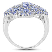 Bids.com 3.31 Carat Genuine Tanzanite .925 Sterling Silver Ring Rings
