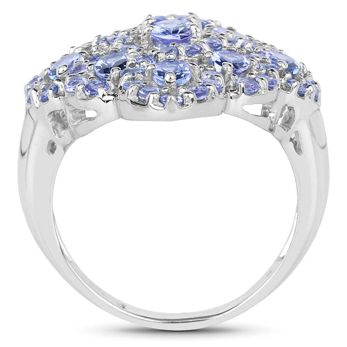 Bids.com 3.31 Carat Genuine Tanzanite .925 Sterling Silver Ring Rings