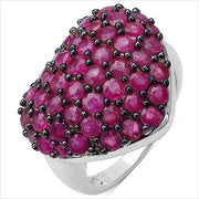 Bids.com 3.53 Carat Genuine Ruby .925 Sterling Silver Ring Rings