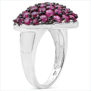 Bids.com 3.53 Carat Genuine Ruby .925 Sterling Silver Ring Rings
