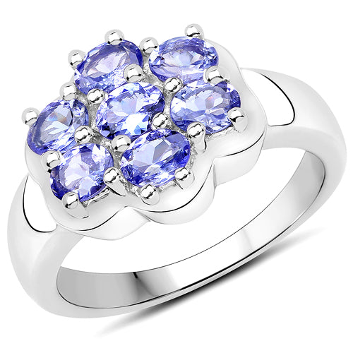 Bids.com 1.19 Carat Genuine Tanzanite .925 Sterling Silver Ring Rings