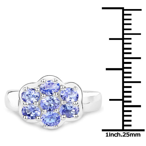 Bids.com 1.19 Carat Genuine Tanzanite .925 Sterling Silver Ring Rings
