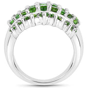 Bids.com 2.48 Carat Genuine Chrome Diopside .925 Sterling Silver Ring Rings